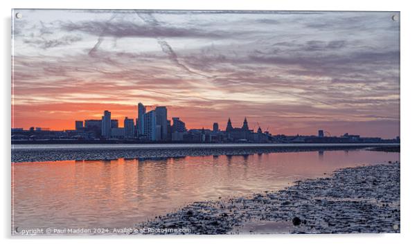 Liverpool Waterfront Sunrise Acrylic by Paul Madden