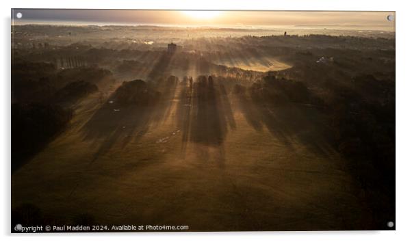 Sunrise over Sefton Park Acrylic by Paul Madden
