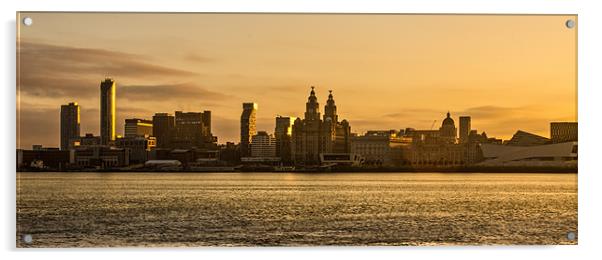 Liverpool waterfront at sunrise Acrylic by Paul Madden