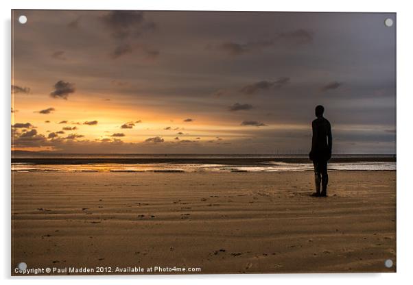 Another Place By Anthony Gormley Acrylic by Paul Madden