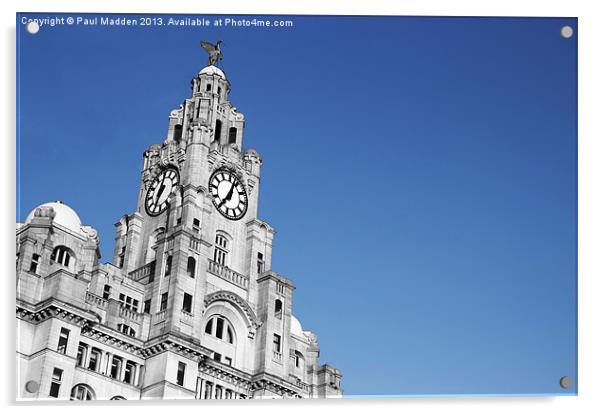 Liver Building Black And White Acrylic by Paul Madden