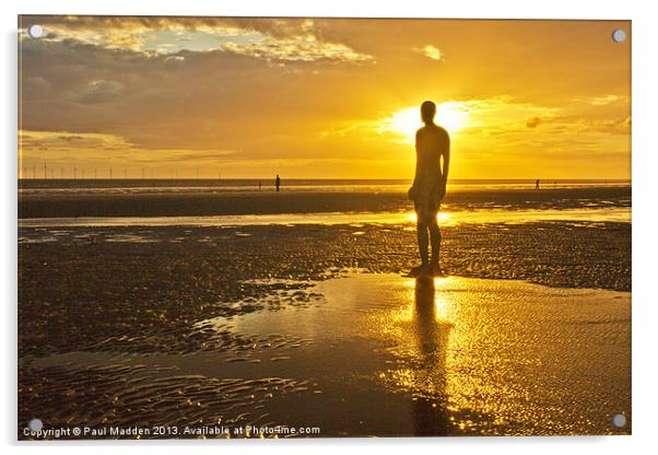 Sunset at Crosby Beach Acrylic by Paul Madden