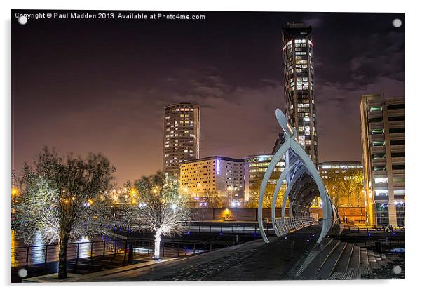 Princes Dock Bridge - Liverpool Acrylic by Paul Madden
