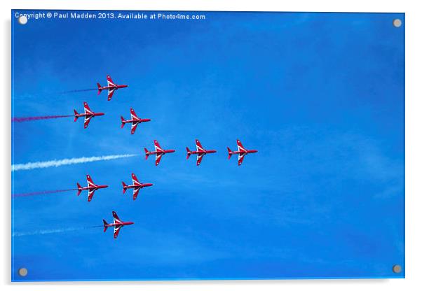 Red Arrows Concorde Formation Acrylic by Paul Madden
