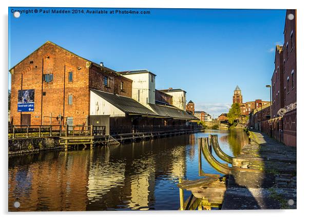 Wigan Pier In The Sun Acrylic by Paul Madden