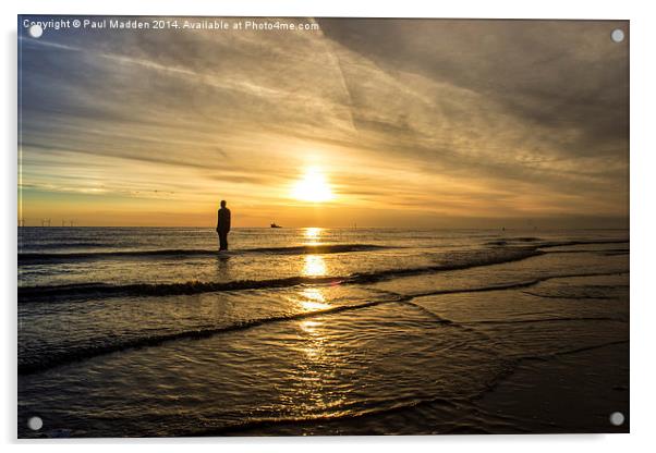 Sunset at Crosby Beach Acrylic by Paul Madden