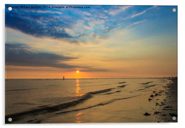  Crosby Beach Sunset Acrylic by Paul Madden