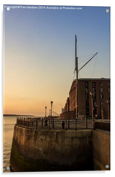 Albert Dock Promenade at sunset Acrylic by Paul Madden