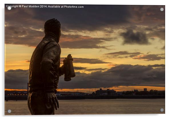 Captain Walker at the Liverpool Pier Head Acrylic by Paul Madden