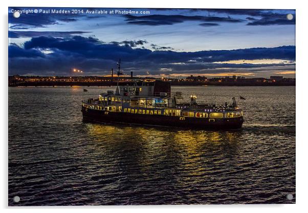 Royal Iris Mersey Ferry at twilight Acrylic by Paul Madden