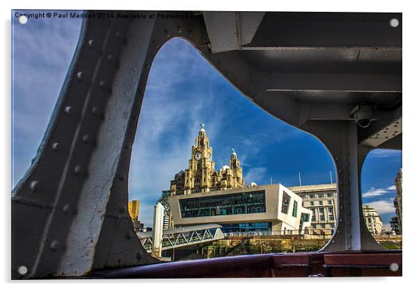 Liver building from the Mersey Ferry Acrylic by Paul Madden