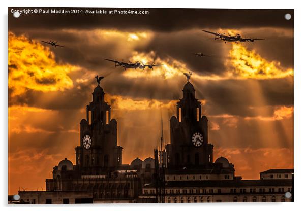 Warbirds and Liver Birds Acrylic by Paul Madden