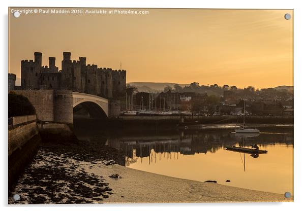 Conwy Castle and harbour Acrylic by Paul Madden