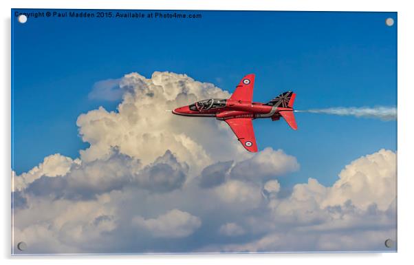Red Arrow Through The Skies Acrylic by Paul Madden