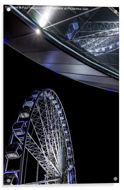 Liverpool Wheel and Arena Acrylic by Paul Madden