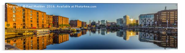 Sunrise at the Salthouse Dock Acrylic by Paul Madden