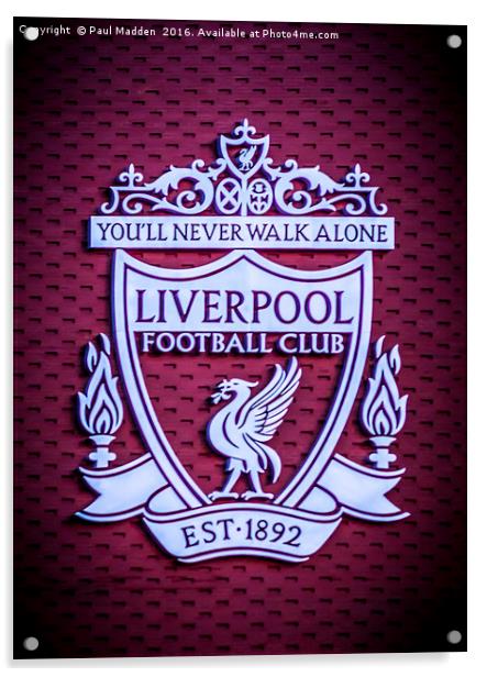 Liverpool Main Stand Crest Acrylic by Paul Madden