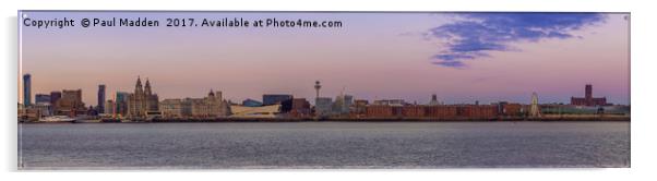 Liverpool Waterfront at sunset Acrylic by Paul Madden