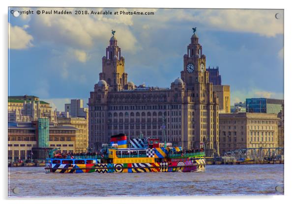 The Dazzling Mersey Ferry Acrylic by Paul Madden