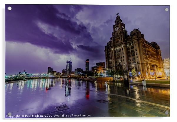 Stormy Liverpool Acrylic by Paul Madden