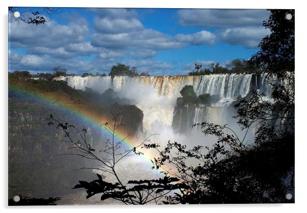 Rainbow at the Iguazu Falls Acrylic by Daniel Gilroy