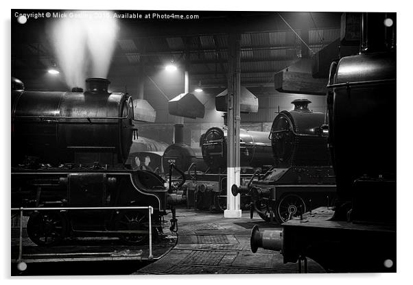  Morayshire smoking in the roundhouse. Acrylic by RSRD Images 