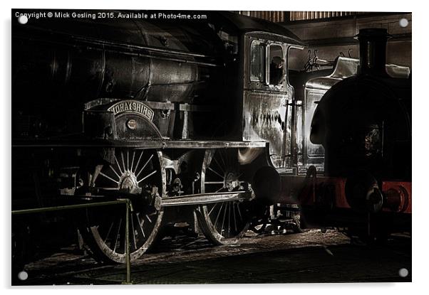  The last classD49, Morayshire, in the roundhouse  Acrylic by RSRD Images 