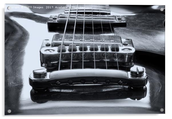 Tune-O-Matic bridge and Humbuckers in monochrome. Acrylic by RSRD Images 