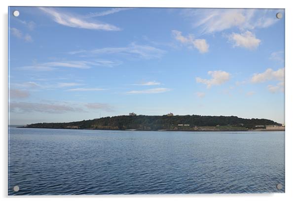 Pendennis Head from the sea Acrylic by Malcolm Snook