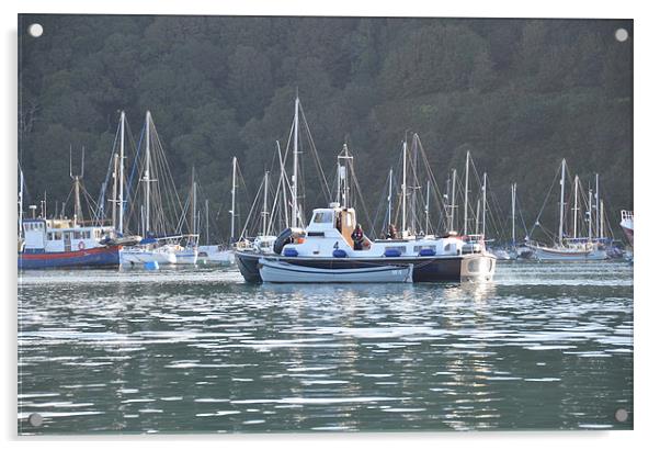 Royal Marines patrol Dartmouth Acrylic by Malcolm Snook