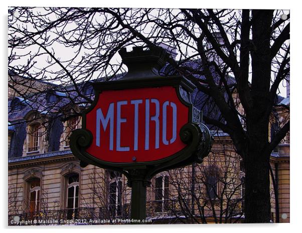 Art Deco Metro Sign Acrylic by Malcolm Snook