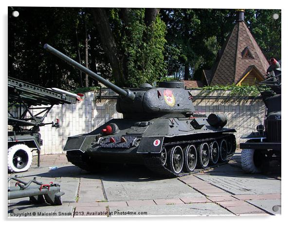 Veteran Russian Tank Acrylic by Malcolm Snook