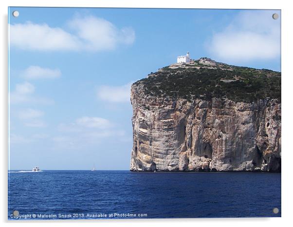 Lighthouse on Corsica Acrylic by Malcolm Snook