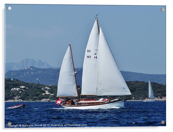 Swiss Flagged ketc in Corsica Acrylic by Malcolm Snook