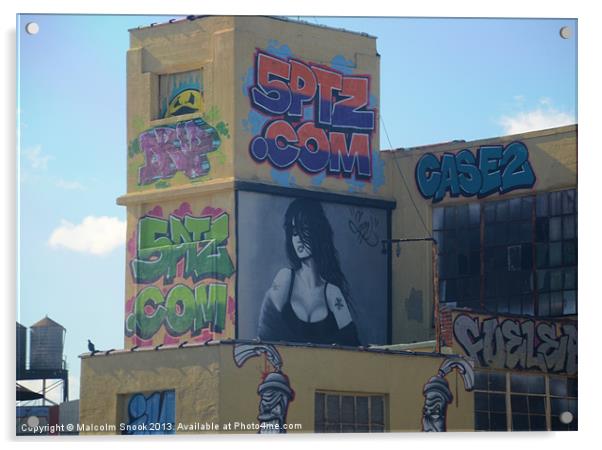 New York Graffiti Girl Acrylic by Malcolm Snook