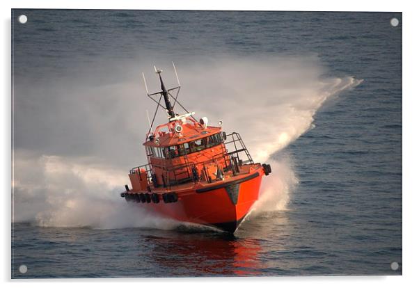  Baltic Pilot Boat At Speed Acrylic by Malcolm Snook