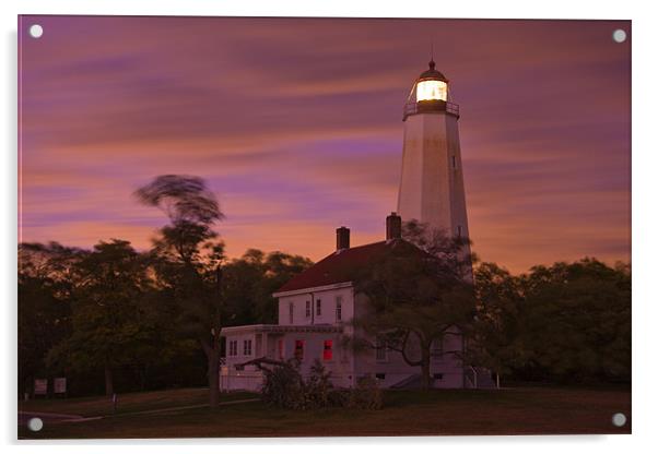 Lighthouse on Sandy Hook NJ Acrylic by bill lawson