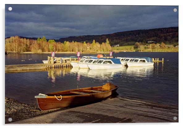 Coniston Boats Acrylic by Darren Galpin