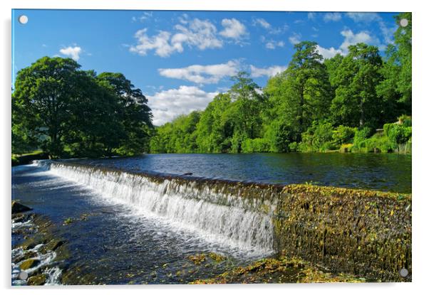  Bamford Weir & River Derwent   Acrylic by Darren Galpin