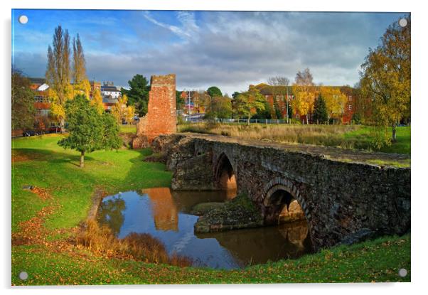 Medieval Exe Bridge    Acrylic by Darren Galpin