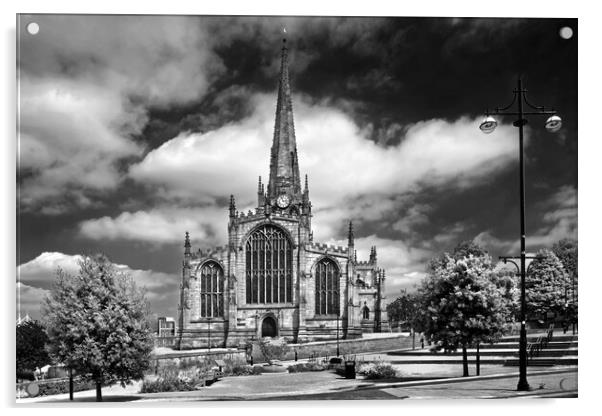 Rotherham Minster & Heart Of Steel  Acrylic by Darren Galpin