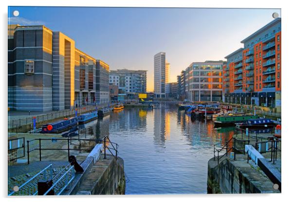 Leeds Dock at Dusk  Acrylic by Darren Galpin