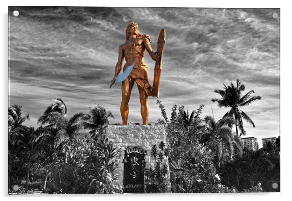 Lapu Lapu Statue, Mactan Island  Acrylic by Darren Galpin