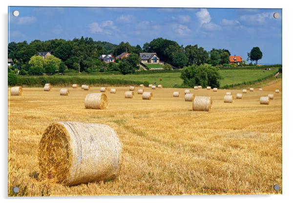 Staincross Hay Bales Acrylic by Darren Galpin