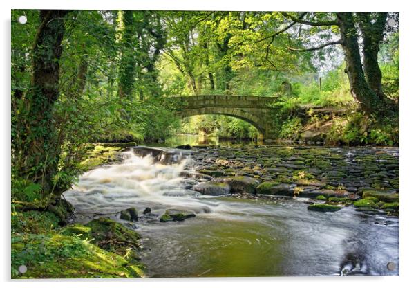 Rivelin Packhorse Bridge & Weir  Acrylic by Darren Galpin