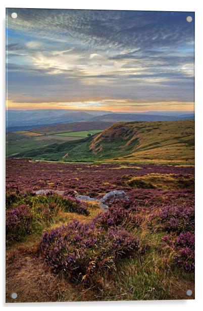 Higger Tor Sunset  Acrylic by Darren Galpin