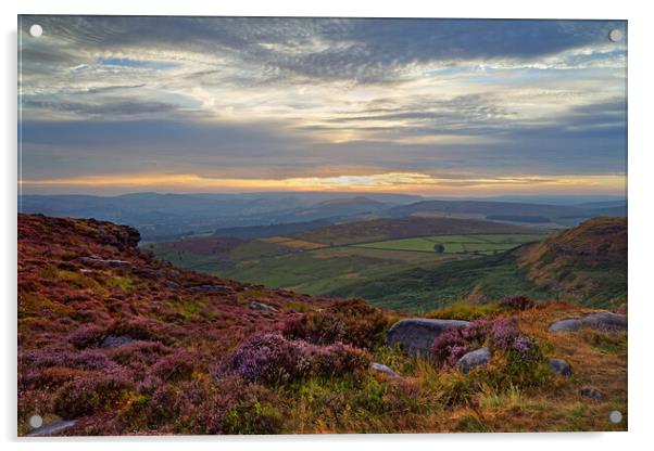 Higger Tor Sunset  Acrylic by Darren Galpin