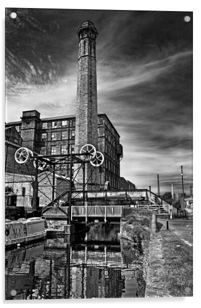 Turnbridge Mill and Lift Bridge, Huddersfield Acrylic by Darren Galpin