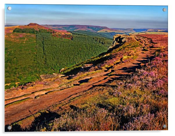 Win Hill and Bamford Edge, Derbyshire, Peak District Acrylic by Darren Galpin