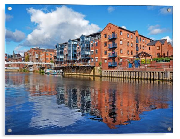 Centenary Bridge and River Aire, Leeds Acrylic by Darren Galpin